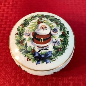 Limoges Christmas trinket holder